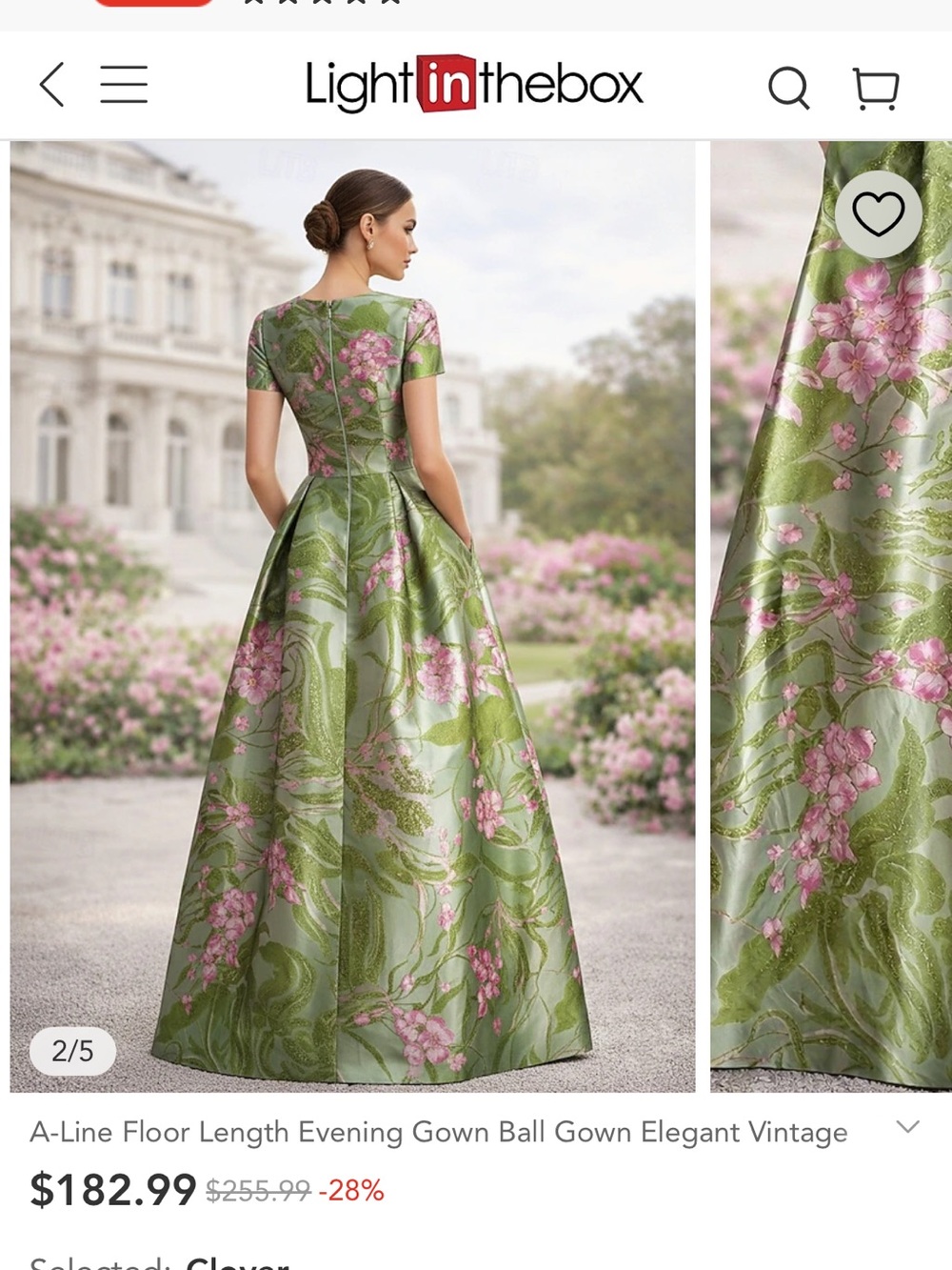 Clover Green Floral Satin Maxi Dress - Picture 2 of 15